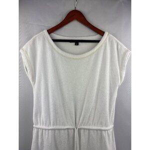 Boston Proper Womens White Terry Cloth Short Sleeve Dress Size S